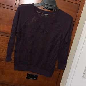 Express 3/4 Sleeve Purple Blouse